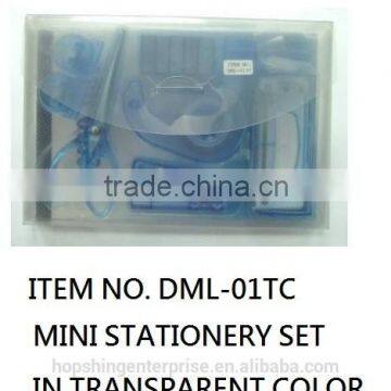 MINI STATIONERY SET IN TRANSPARENT COLOR