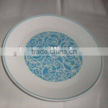 blue ceramic platter