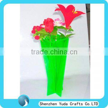 Bright Green Acrylic Flower Vase Plexiglass Stand Up Flower Home Vase