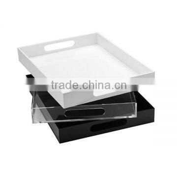 Wholesale Customized Retangle Logo Printed plexiglass serving tray