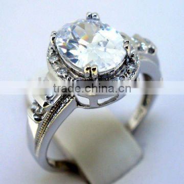 cz silver ring QCR034