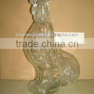 Chanticleer Shaped Glass Fancy Bottle
