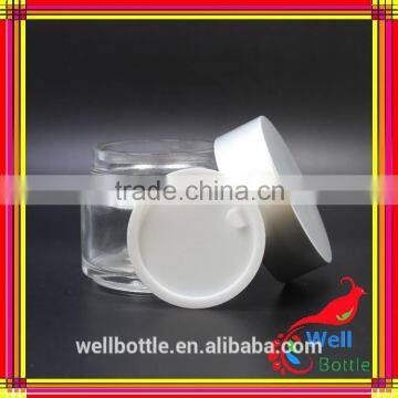 Wholesale clear facial mask glass packaging face cream jars