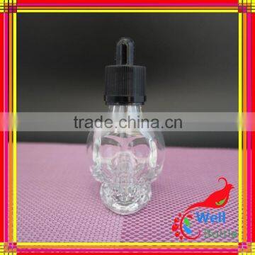 Glass Skull Bottle With Child Proof Dropper photo-2