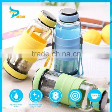 Wholesale BPA Free Borosilicate Tea Filter Subzero Glass Water Bottle