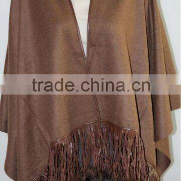 cashmere pashmina shawls wraps with leather fringes