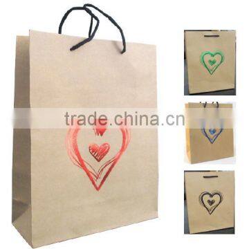 costomer Logo hotstamping kraft paper gift bag