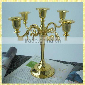 Handmade Exquisite Tall Crystal Wedding Gold Candelabra For Wedding Table Centerpiece Decoration