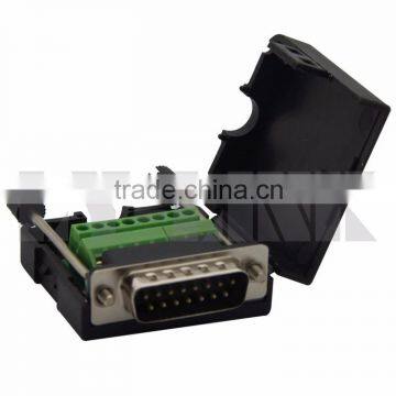 multimedia DB15 Male Connector With Backside Screw Connection