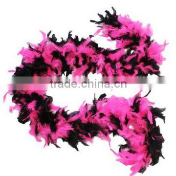 Turkey Chandelle Feather Boas -party decoration two tone mixed(Black/Hot Pink )