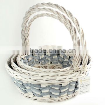 s/3 willow basket with handle