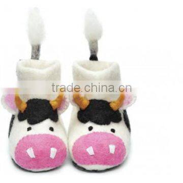 Handmade felt Coco Cow children shoes