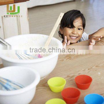 Eco-friendly Sky Blue Little Round Silicone Cake Baking Mold Home Made Cup Shape Silicone Cake Mould for Microwave photo-6