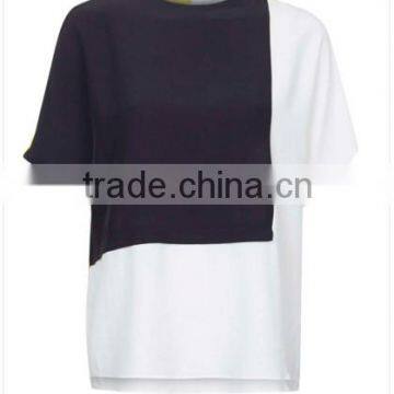 Guangzhou Garment Manufacturer Contrast Color Over size T shirts designer Women T shirts