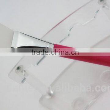 single cosmetic red crystal plastic handle powder makeup brush