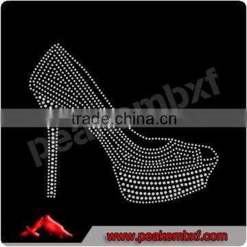 Beautiful rhinestone high heels shoes transfers design