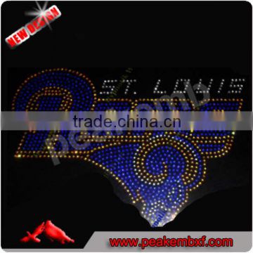 Hot Sale Hotfix St. Louis Rhinestone Rams Heat Transfer Irons for Clothes