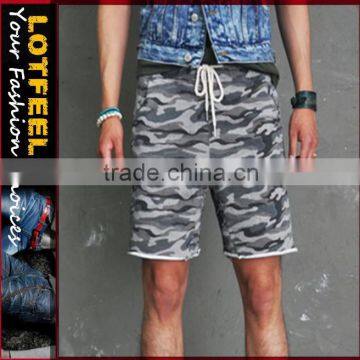 Washed Gray Camouflage Jersey Shorts (LOTG139)