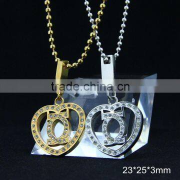 Fashion Women Free Shipping Heart Pendant Necklace With Rhinestone