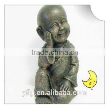 Resin Little Smiling Sitting and Thinking Monk Craft for Home Decoration