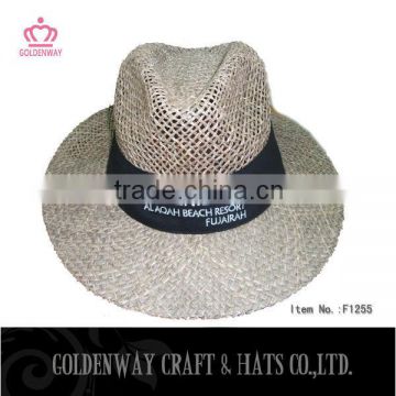 panama straw hat with customer's logo for summer