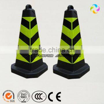 colored fluorescent traffic cone with rubber base