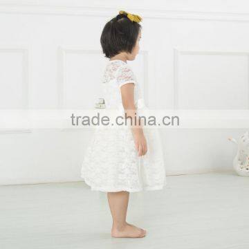 Colorful New Summer Lace Casual Designer One Piece Party Dress Baby Girl Flower Dress Children Clothing