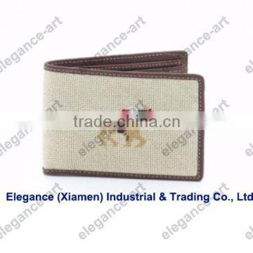 Racing Horse Needlepoint Wallet for Men