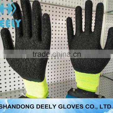 Natural Latex Palm Coated Wrinkle Gloves/industrial Gloves photo-3