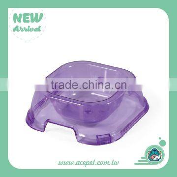 679-A S size superior quality plastic Transparent Pet bowl-Square for dogs and cats