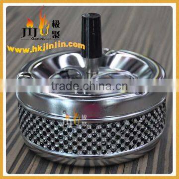 JL-020S Yiwu jinlin High quality round metal with simulation diamond cigarette ashtray wholesaler