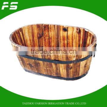 Oval Outdoor Decoration Wood Planter Wood Garden Planter Pot