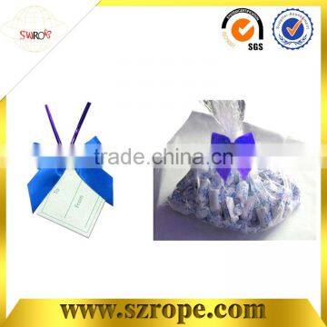 hot sale ribbon bow with tag for candy gift packaging bag, mini gift bow