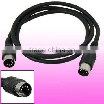 5 Pin DIN M/M Male to Male MIDI Cable Cord Black New 1M