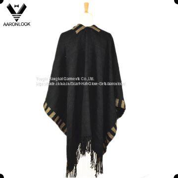 High Quality Fashion Woven Poncho with Fringes