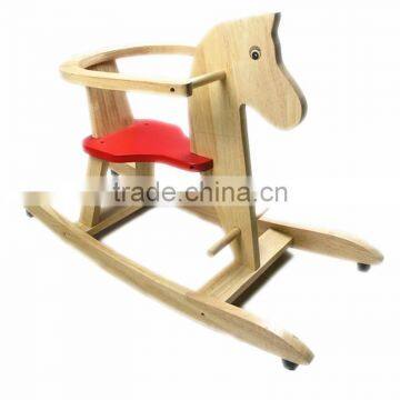 2016 OEM solid wood rocking horse baby ride on toys