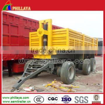 Customized Full Type Hydraulic Lifting Tipper Self-Dumping Tractor Trailer With Drawbar photo-3