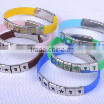 silicone bracelets with metal clip