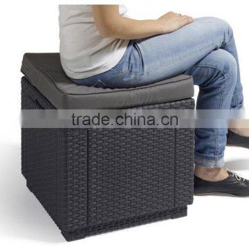 2017 Trade Assurance New Spring Coming Cheap All Weather Modern Cube Rattan Footstool Occasional photo-3