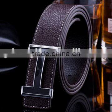 High Quality Leather Belt Genuine Smooth Buckle Leather Belt