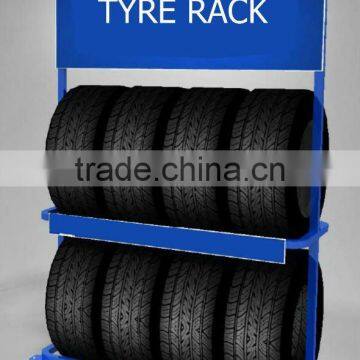 steel 2 tier wheel rack