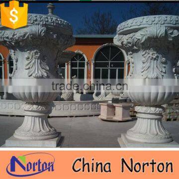 outdoor white marble big size flower pot NTMF- FP334S