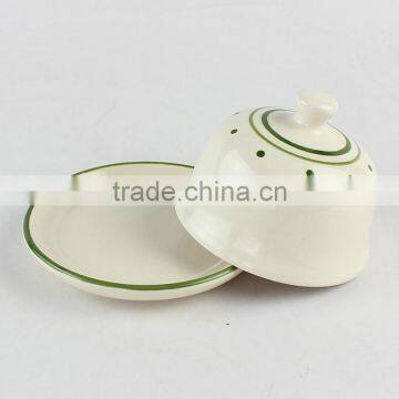 Ceramic Butter Holder With Hand-painted Design photo-2