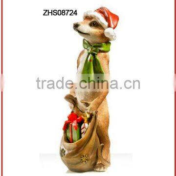 christmas decoration polyresin garden meerkat