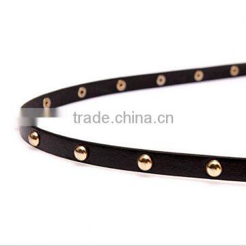 Wholesale Rivet Decorated Square Buckle Sex Women Lady Thin PU Waist Belt photo-4