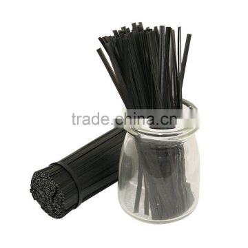 Black PE or PVC plastic coated twist tie wire with single metal for wire cable