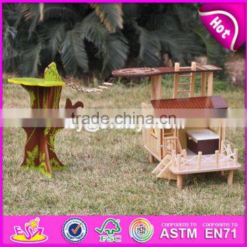 2017 New Products Indoor Children Toys Wooden Treehouse Dollhouse W03B059 photo-4