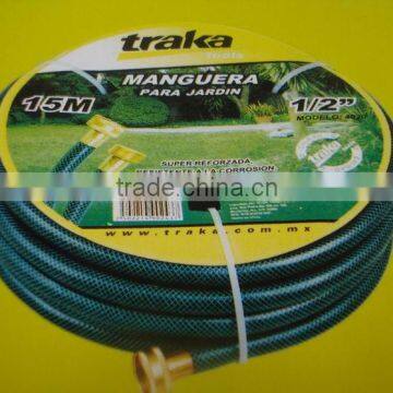 Sanfen pvc yarn garden hose with coupler 11mm*6mm jasper 15m used for gardening for plastic pipe