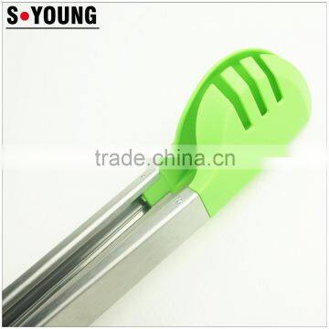 35030 Nylon Kitchen Tongs BBQ Cooking Food Salad Tongs With Spoon photo-3