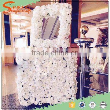 artificial flower for wall decoration/ SongTao 20160802 wholesale rose flower wall artificial white flower wedding